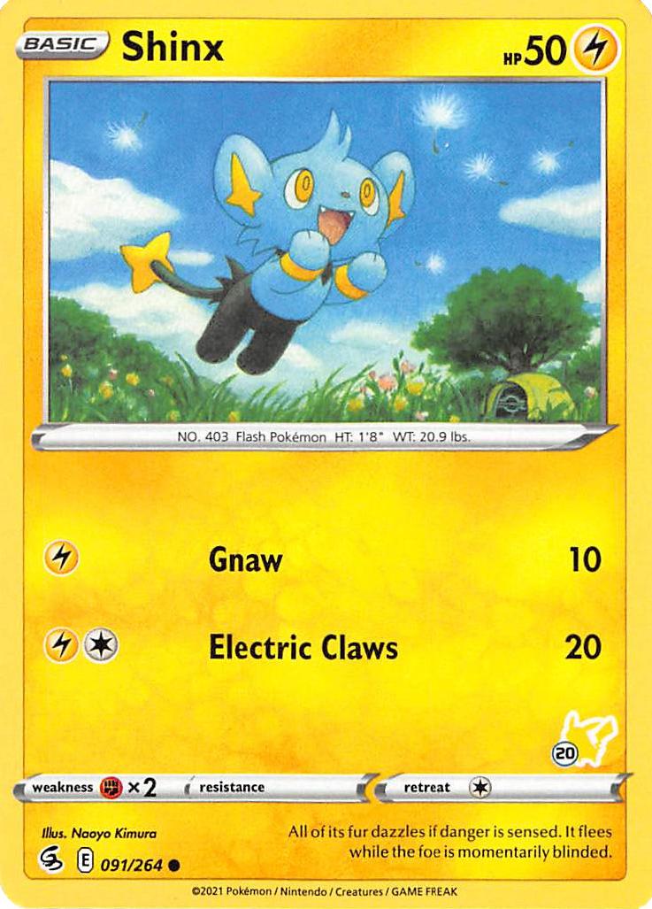 Shinx (091/264) (Pikachu Stamp #20) [Battle Academy 2022] | Black Swamp Games