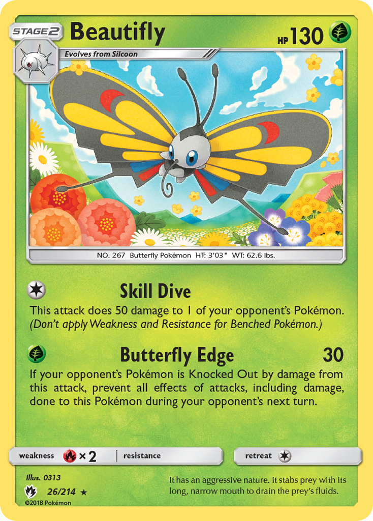 Beautifly (26/214) [Sun & Moon: Lost Thunder] | Black Swamp Games