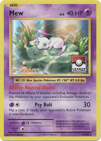 Mew (53/108) (League Promo 3rd Place) [XY: Evolutions] | Black Swamp Games