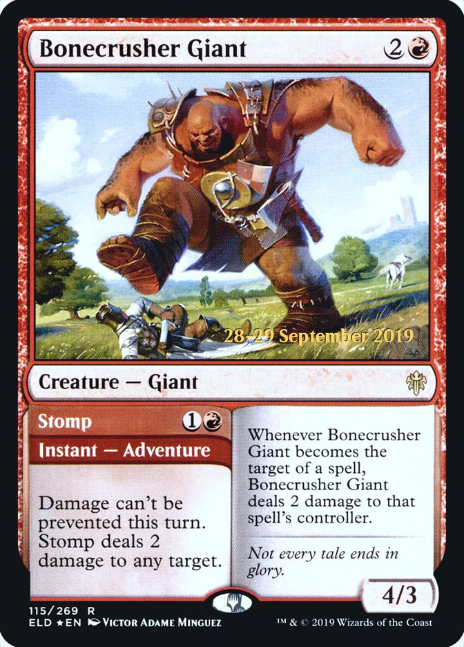 Bonecrusher Giant // Stomp  [Throne of Eldraine Prerelease Promos] | Black Swamp Games