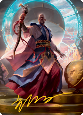 Teferi, Who Slows the Sunset Art Card (Gold-Stamped Signature) [Innistrad: Midnight Hunt Art Series] | Black Swamp Games