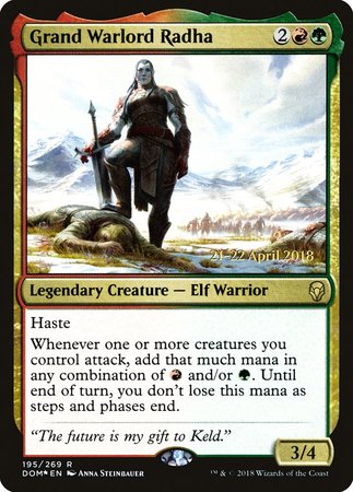 Grand Warlord Radha [Dominaria Promos] | Black Swamp Games