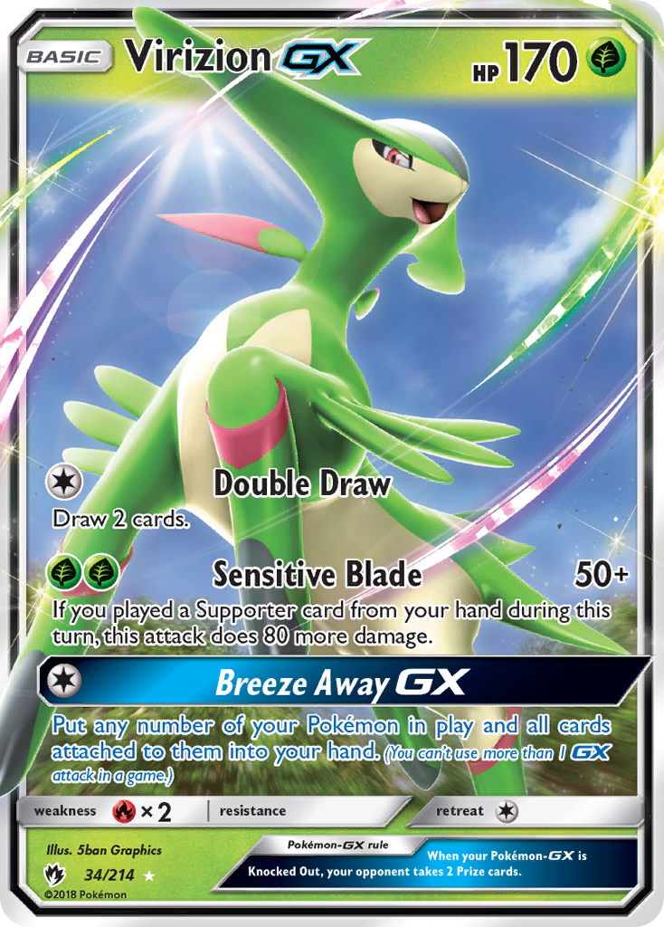 Virizion GX (34/214) [Sun & Moon: Lost Thunder] | Black Swamp Games