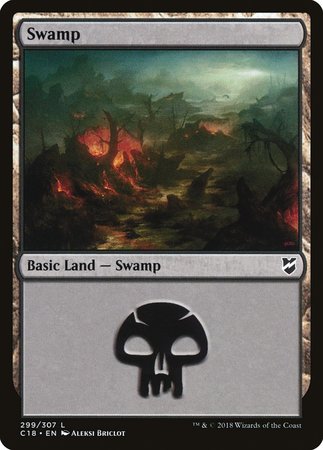 Swamp (299) [Commander 2018] | Black Swamp Games