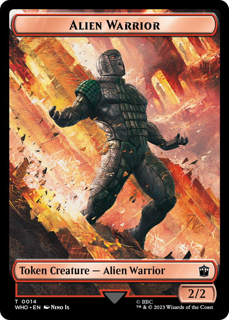 Alien Rhino // Alien Warrior Double-Sided Token [Doctor Who Tokens] | Black Swamp Games