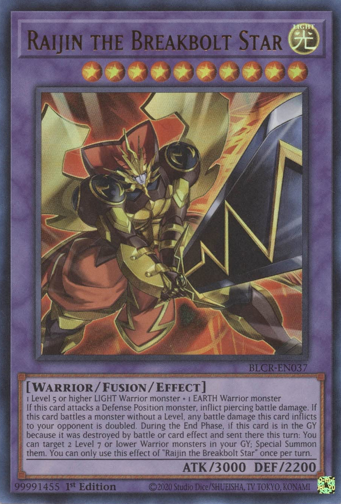 Raijin the Breakbolt Star [BLCR-EN037] Ultra Rare | Black Swamp Games