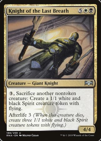 Knight of the Last Breath [Ravnica Allegiance] | Black Swamp Games