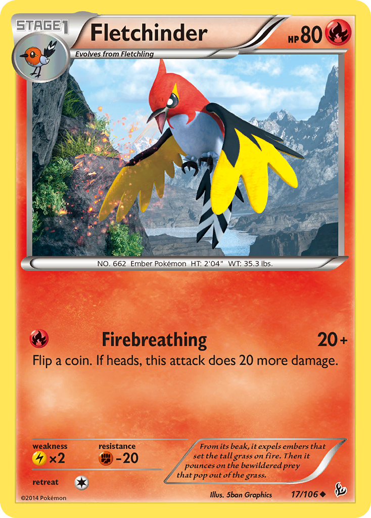 Fletchinder (17/106) [XY: Flashfire] | Black Swamp Games