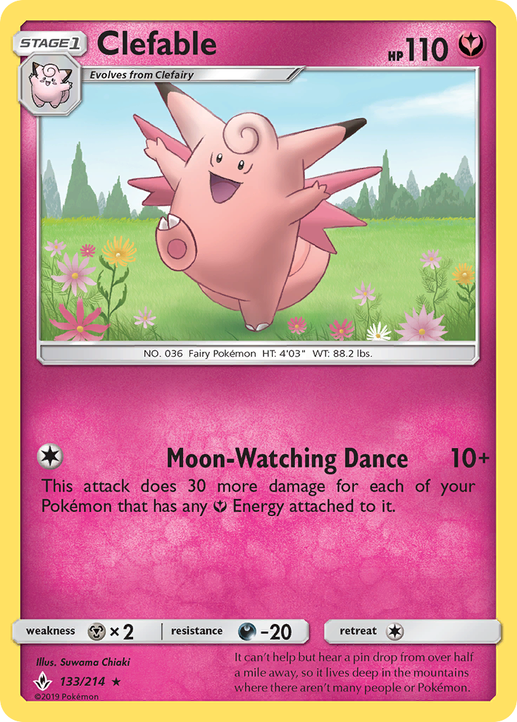 Clefable (133/214) [Sun & Moon: Unbroken Bonds] | Black Swamp Games