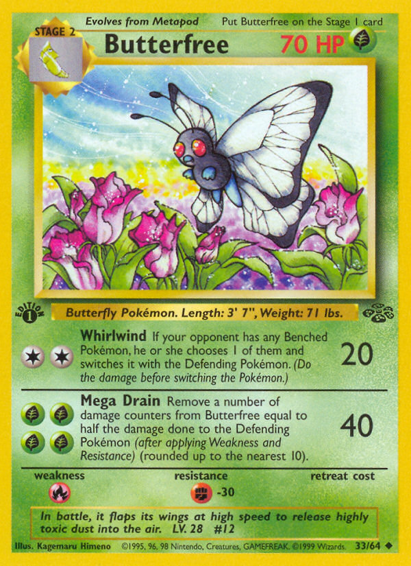 Butterfree (33/64) [Jungle 1st Edition] | Black Swamp Games