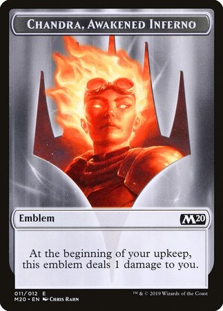 Emblem - Chandra, Awakened Inferno [Core Set 2020 Tokens] | Black Swamp Games