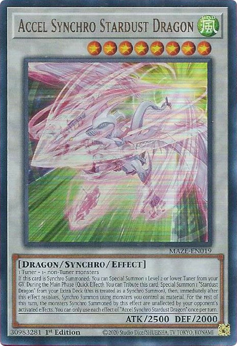 Accel Synchro Stardust Dragon [MAZE-EN019] Ultra Rare | Black Swamp Games