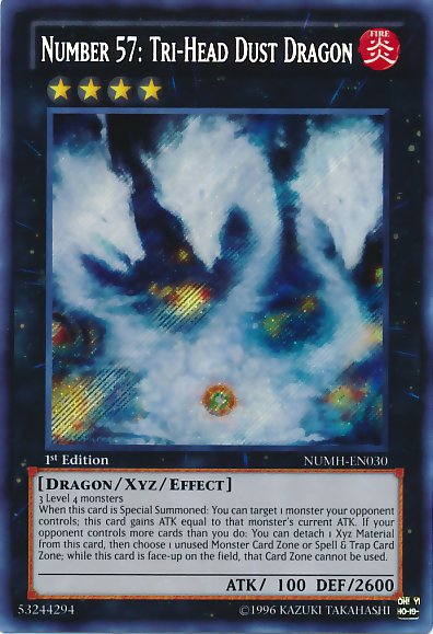 Number 57: Tri-Head Dust Dragon [NUMH-EN030] Secret Rare | Black Swamp Games