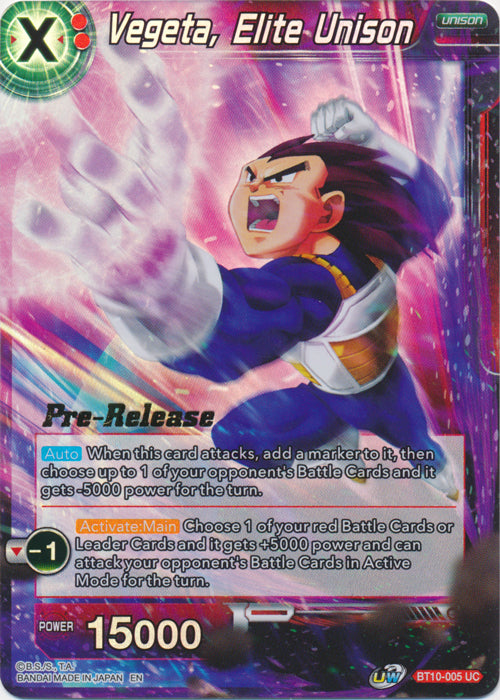 Vegeta, Elite Unison (BT10-005) [Rise of the Unison Warrior Prerelease Promos] | Black Swamp Games