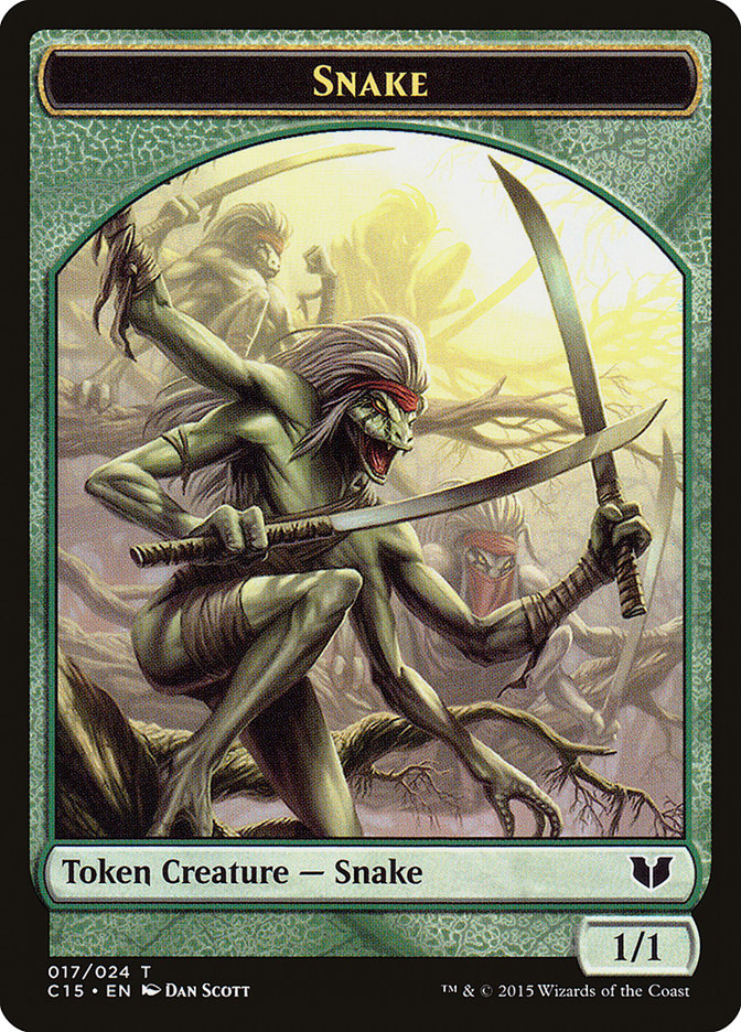 Snake (017) // Saproling Double-Sided Token [Commander 2015 Tokens] | Black Swamp Games