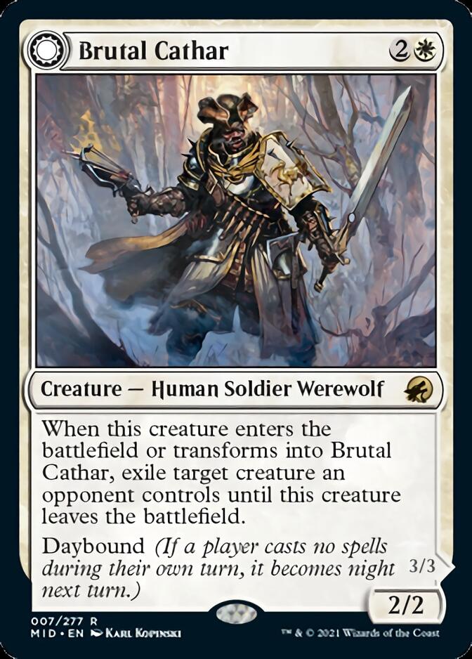 Brutal Cathar // Moonrage Brute [Innistrad: Midnight Hunt] | Black Swamp Games