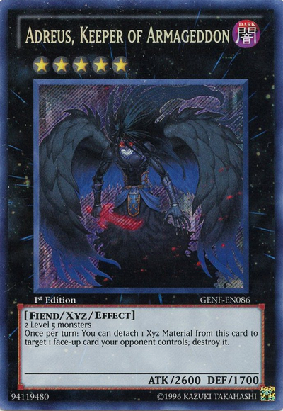 Adreus, Keeper of Armageddon [GENF-EN086] Secret Rare | Black Swamp Games