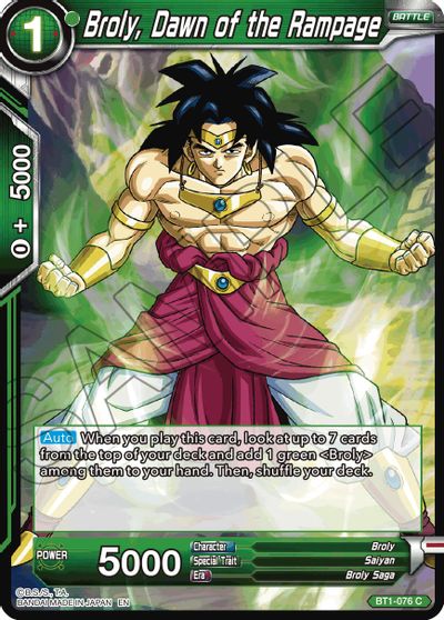 Broly, Dawn of the Rampage (Reprint) (BT1-076) [Battle Evolution Booster] | Black Swamp Games