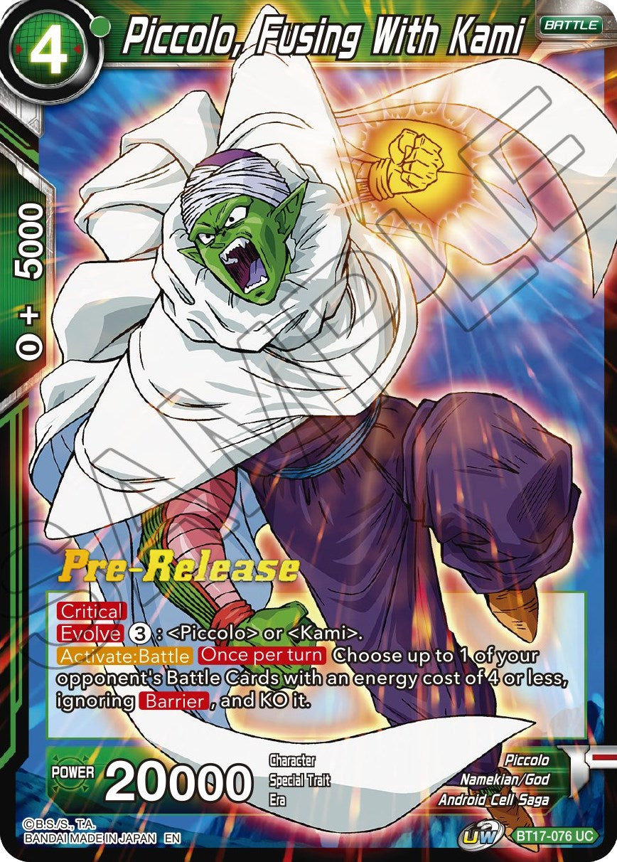 Piccolo, Fusing With Kami (BT17-076) [Ultimate Squad Prerelease Promos] | Black Swamp Games