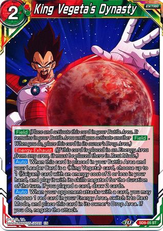 King Vegeta's Dynasty [SD9-05] | Black Swamp Games