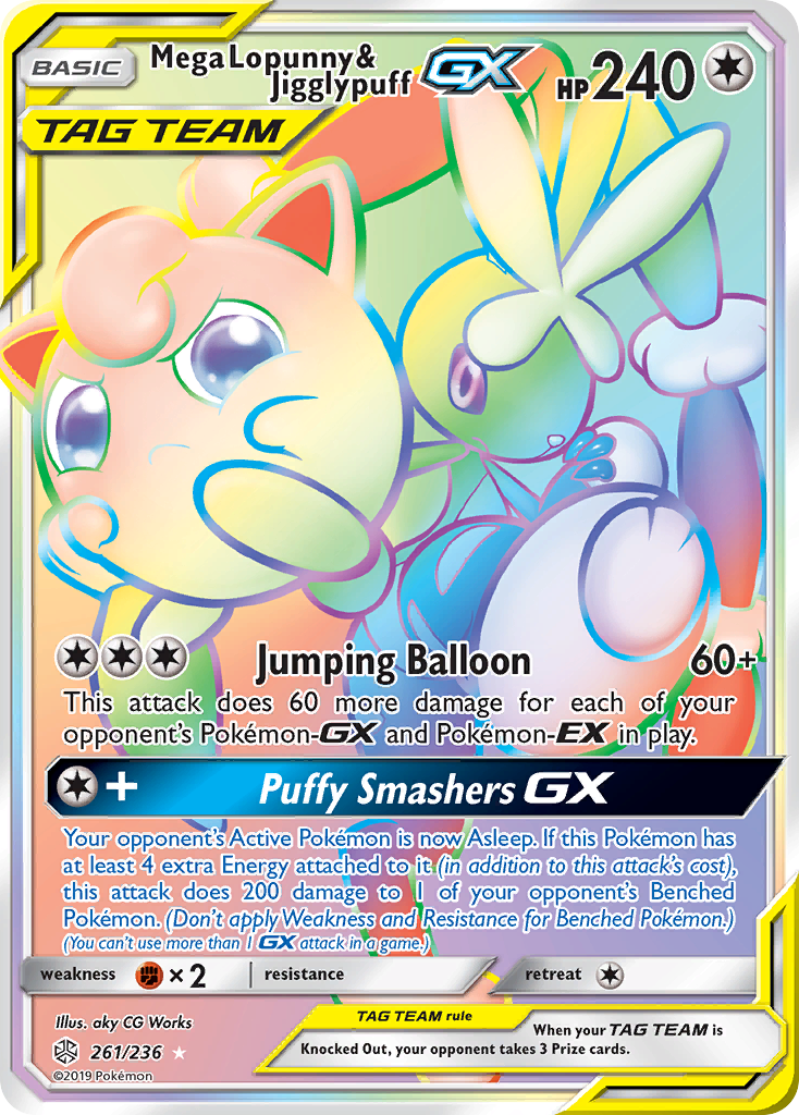 Mega Lopunny & Jigglypuff GX (261/236) [Sun & Moon: Cosmic Eclipse] | Black Swamp Games