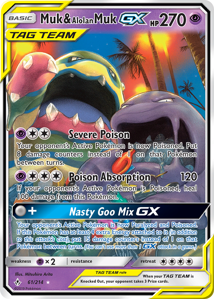 Muk & Alolan Muk GX (61/214) [Sun & Moon: Unbroken Bonds] | Black Swamp Games