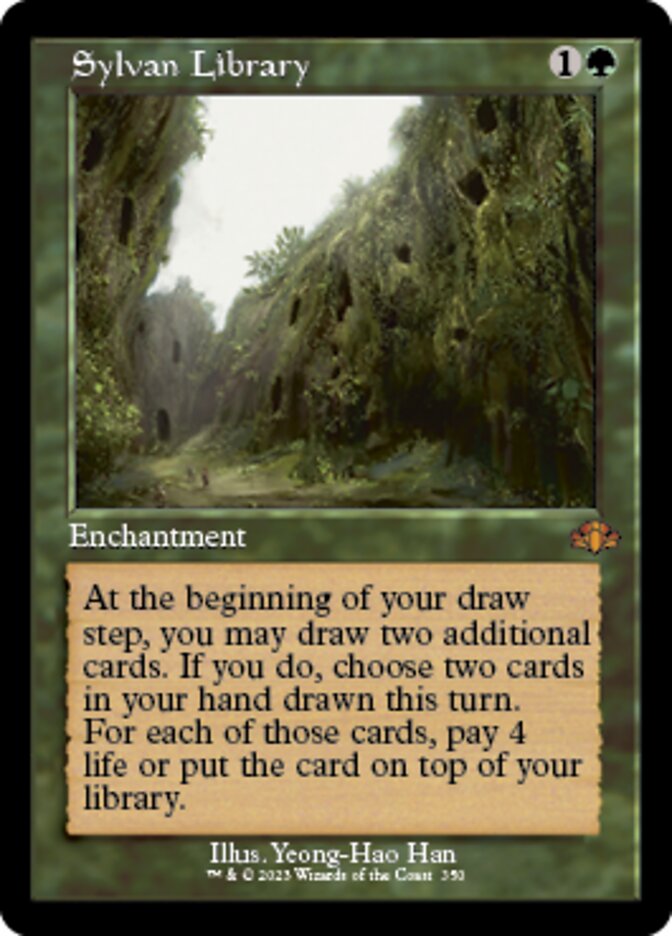 Sylvan Library (Retro) [Dominaria Remastered] | Black Swamp Games