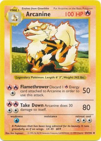 Arcanine (23/102) [Base Set Shadowless Unlimited] | Black Swamp Games