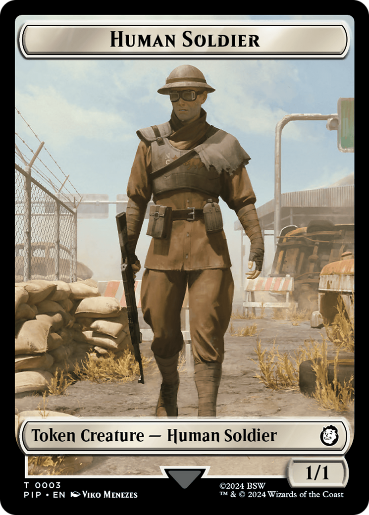 Treasure (0019) // Human Soldier Double-Sided Token [Fallout Tokens] | Black Swamp Games