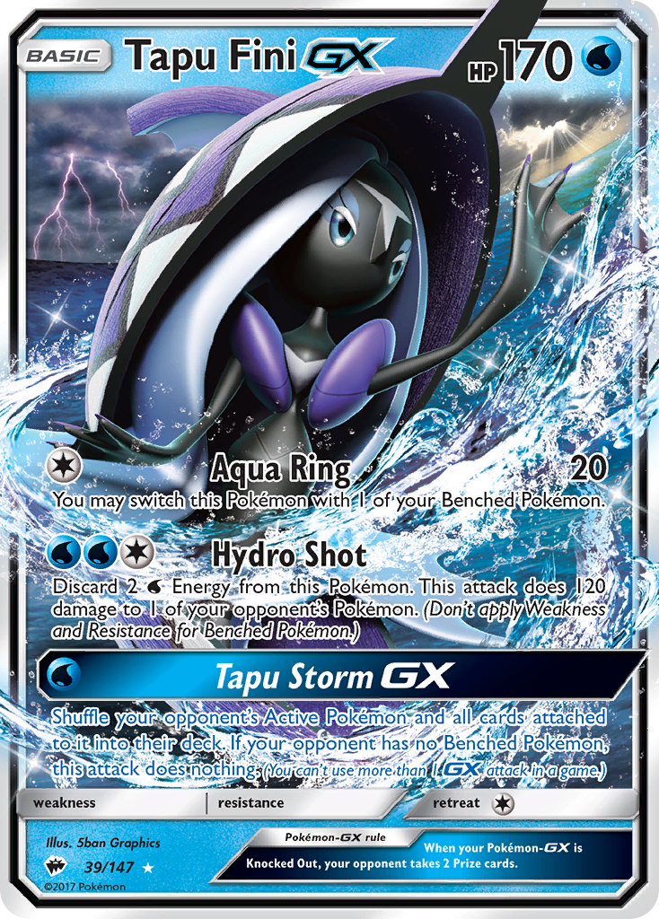 Tapu Fini GX (39/147) [Sun & Moon: Burning Shadows] | Black Swamp Games