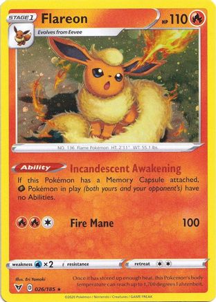 Flareon (026/185) (Cosmos Holo) [Sword & Shield: Vivid Voltage] | Black Swamp Games