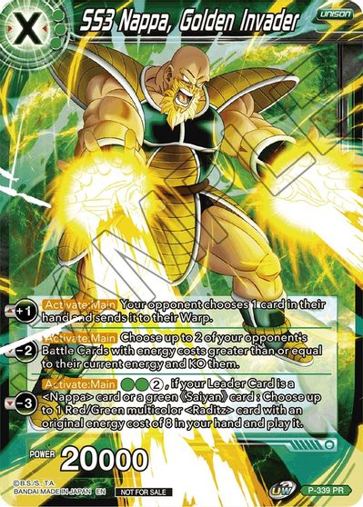 SS3 Nappa, Golden Invader (P-339) [Saiyan Showdown Prerelease Promos] | Black Swamp Games