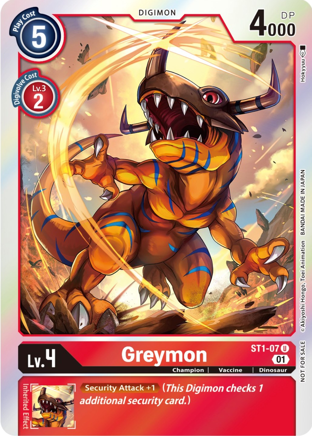 Greymon [ST1-07] (ST-11 Special Entry Pack) [Starter Deck: Gaia Red Promos] | Black Swamp Games