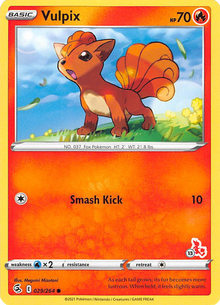 Vulpix (029/264) (Cinderace Stamp #13) [Battle Academy 2022] | Black Swamp Games