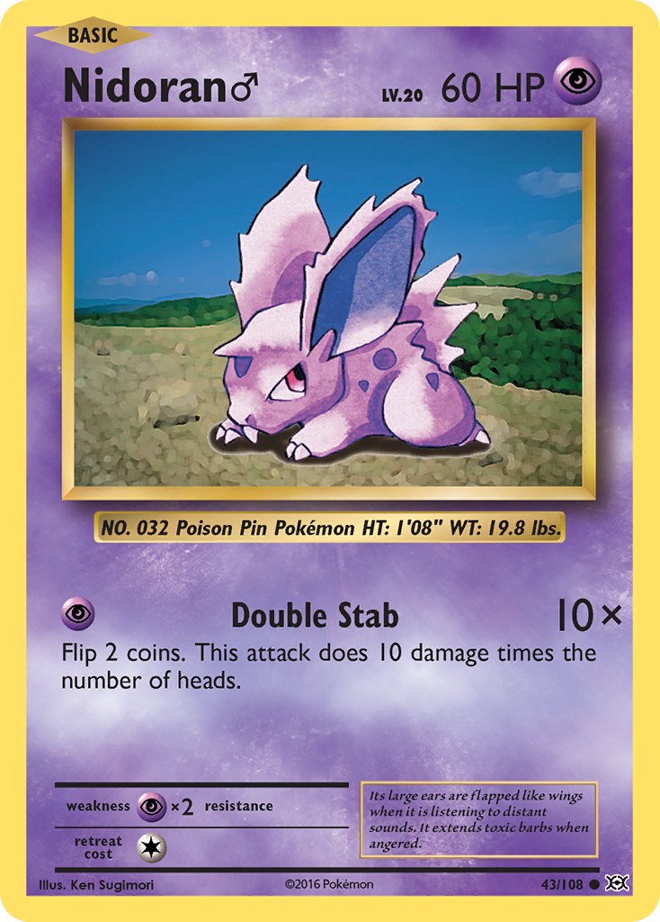 Nidoran (43/108) (Male) [XY: Evolutions] | Black Swamp Games