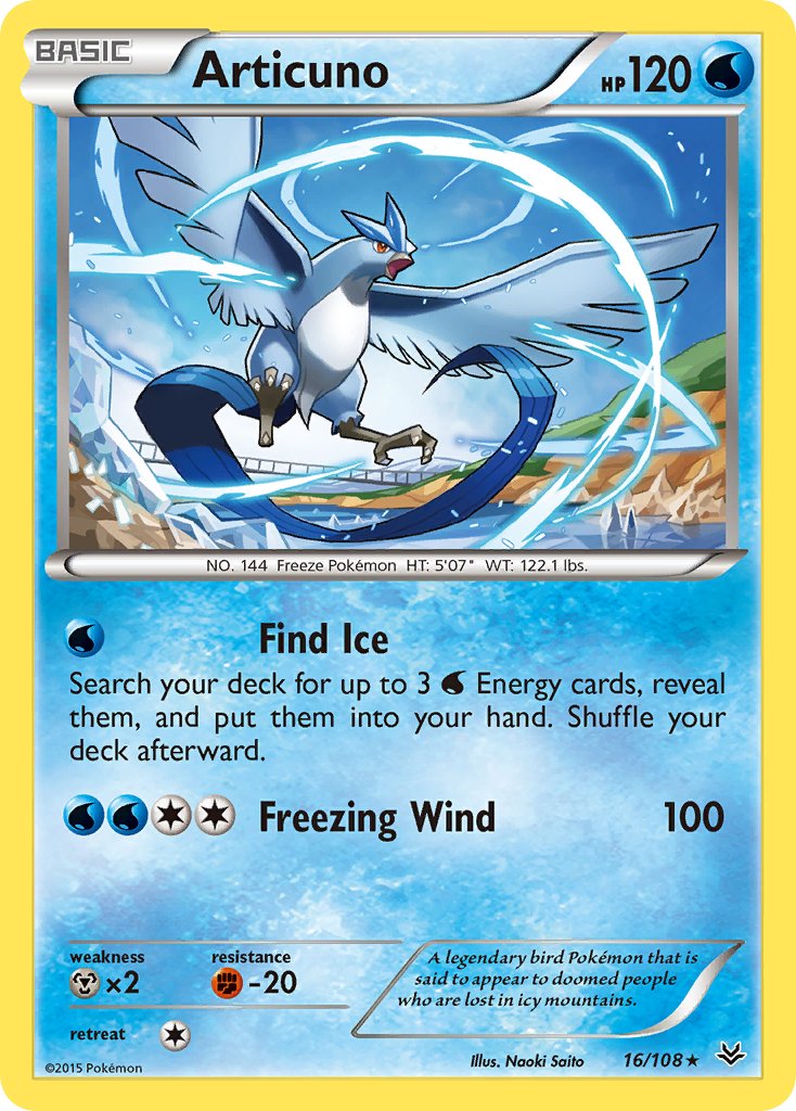 Articuno (16/108) (Theme Deck Exclusive) [XY: Roaring Skies] | Black Swamp Games