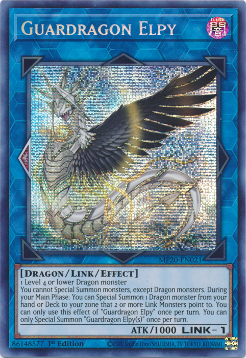 Guardragon Elpy [MP20-EN021] Prismatic Secret Rare | Black Swamp Games