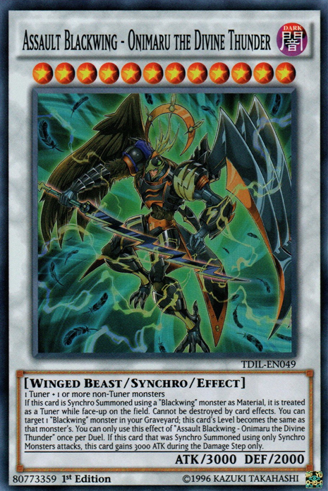 Assault Blackwing - Onimaru the Divine Thunder [TDIL-EN049] Super Rare | Black Swamp Games