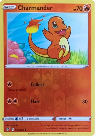 Charmander (023/185) (Reverse Cosmos Holo) [Sword & Shield: Vivid Voltage] | Black Swamp Games