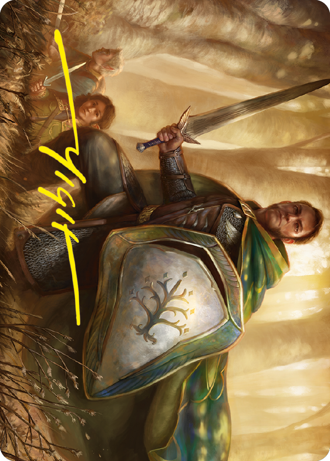 Boromir, Warden of the Tower Art Card (Gold-Stamped Signature) [The Lord of the Rings: Tales of Middle-earth Art Series] | Black Swamp Games