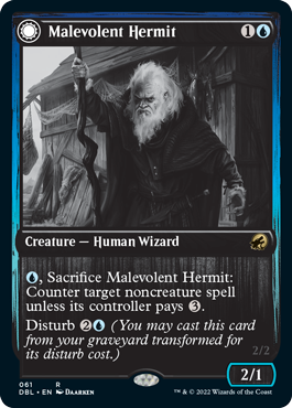 Malevolent Hermit // Benevolent Geist [Innistrad: Double Feature] | Black Swamp Games