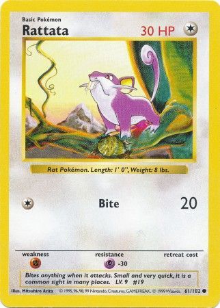 Rattata (61/102) [Base Set Shadowless Unlimited] | Black Swamp Games