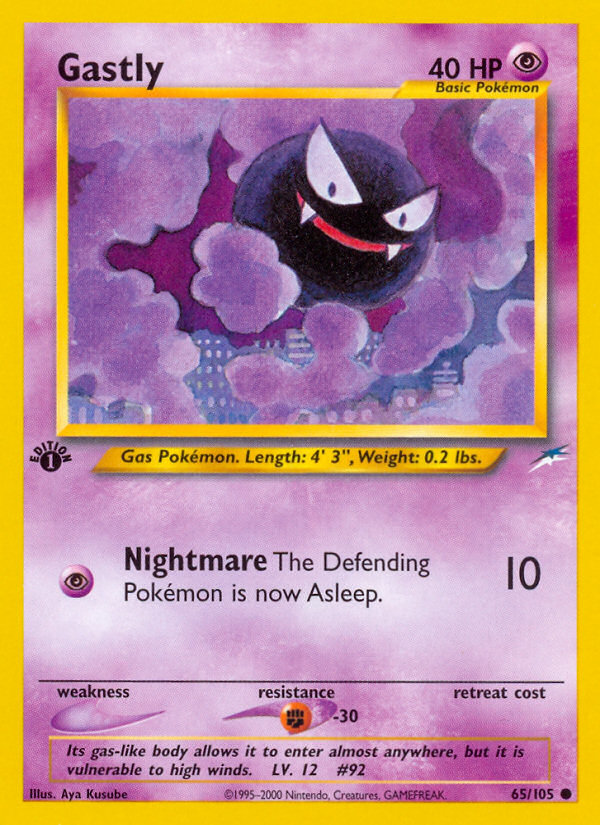 Gastly (65/105) [Neo Destiny 1st Edition] | Black Swamp Games