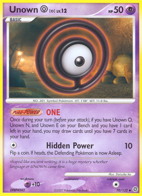 Unown O (70/132) [Diamond & Pearl: Secret Wonders] | Black Swamp Games