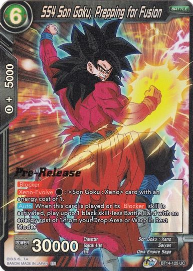SS4 Son Goku, Prepping for Fusion (BT14-125) [Cross Spirits Prerelease Promos] | Black Swamp Games