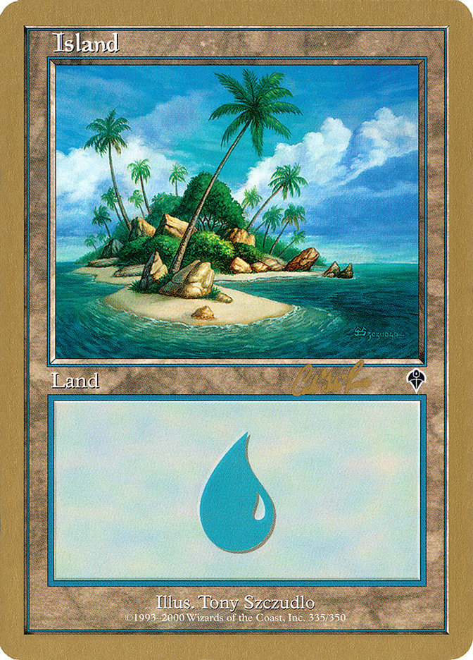 Island (cr335a) (Carlos Romao) [World Championship Decks 2002] | Black Swamp Games