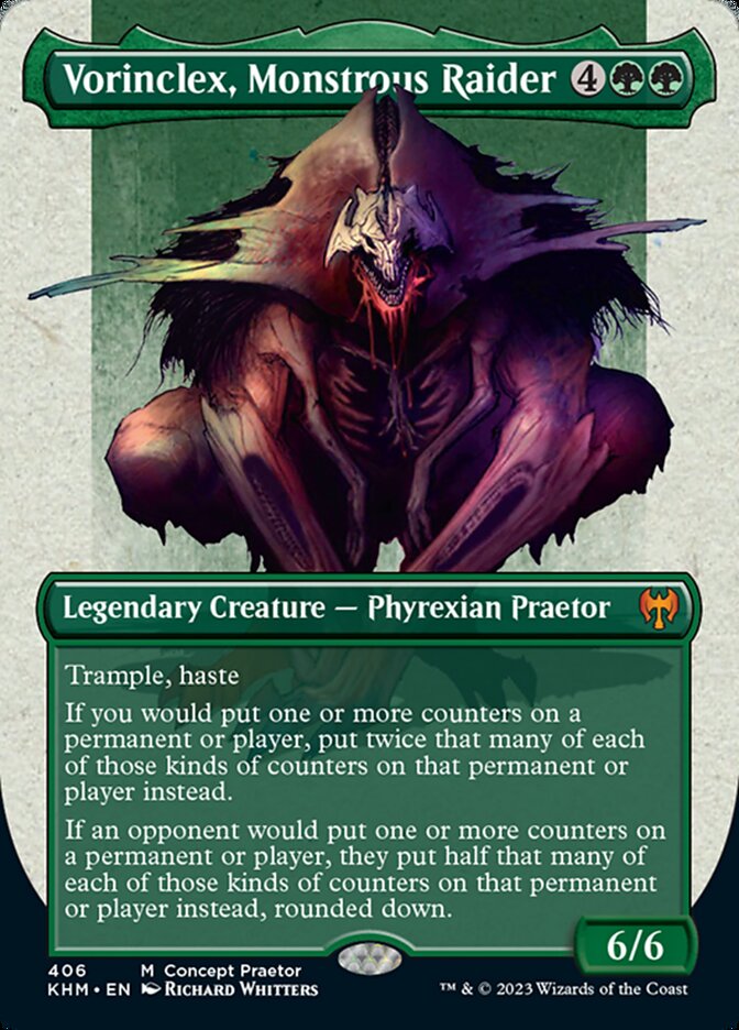 Vorinclex, Monstrous Raider (Borderless Concept Praetors) [Phyrexia: All Will Be One] | Black Swamp Games