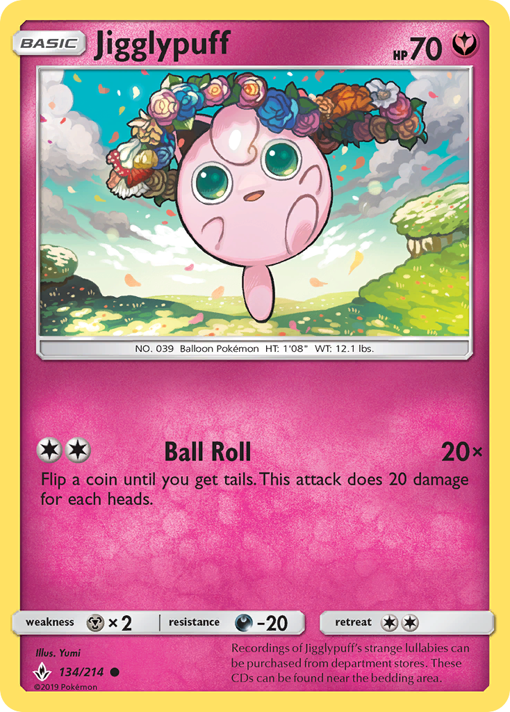 Jigglypuff (134/214) [Sun & Moon: Unbroken Bonds] | Black Swamp Games