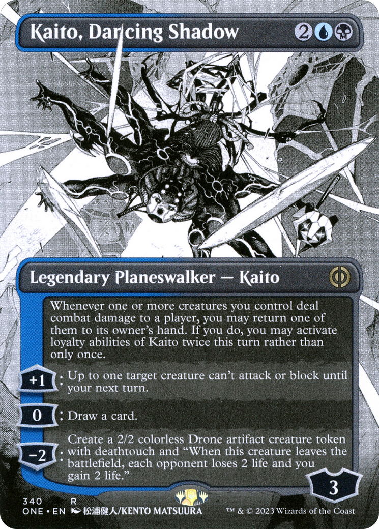 Kaito, Dancing Shadow (Borderless Manga) [Phyrexia: All Will Be One] | Black Swamp Games