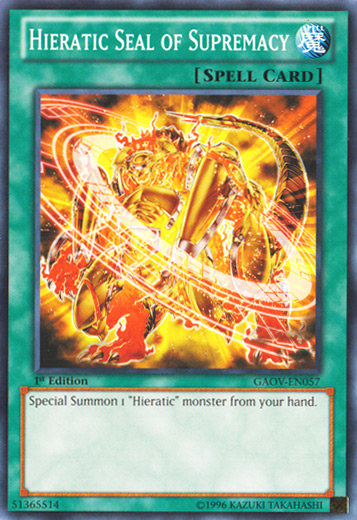 Hieratic Seal of Supremacy [GAOV-EN057] Common | Black Swamp Games